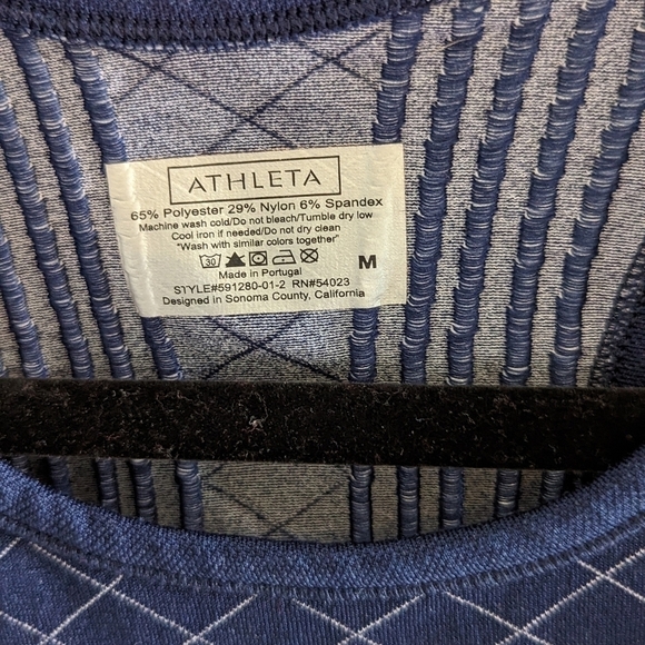 Athleta Finish Fast Navy Racerback Tank size M - Picture 6 of 6